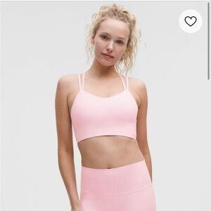 Lululemon pink organza like a cloud longline bra B/C cup